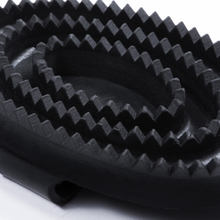 Load image into Gallery viewer, Rubber curry comb lambskin brush