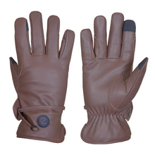 Load image into Gallery viewer, eQUEST GripPro Western Leather Riding Gloves – Brown | Unlined | Touchscreen