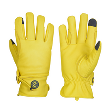 Load image into Gallery viewer, eQUEST GripPro Western Leather Riding Gloves – Classic Yellow | Thinsulate Lined | Touchscreen