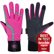 Load image into Gallery viewer, eQUEST Waterproof Hi-Vis Riding & Yard Gloves – Hi-Vis Reflective Pink | Warm & Reflective