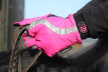 Load image into Gallery viewer, eQUEST Waterproof Hi-Vis Riding & Yard Gloves – Hi-Vis Reflective Pink | Warm & Reflective
