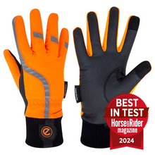 Load image into Gallery viewer, eQUEST Waterproof Hi-Vis Riding &amp; Yard Gloves – Hi-Vis Reflective Orange | Warm &amp; Reflective