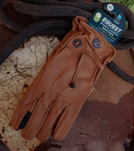 Load image into Gallery viewer, eQUEST GripPro Western Leather Riding Gloves – Tan | Unlined | Touchscreen