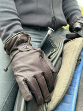 Load image into Gallery viewer, eQUEST GripPro Western Leather Riding Gloves – Brown | Thinsulate Lined | Touchscreen
