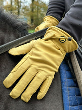 Load image into Gallery viewer, eQUEST GripPro Western Leather Riding Gloves – Classic Yellow | Thinsulate Lined | Touchscreen