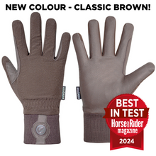 Load image into Gallery viewer, eQUEST Waterproof Riding &amp; Yard Gloves – Brown | Warm, Grippy &amp; Touchscreen