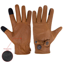 Load image into Gallery viewer, eQUEST GripPro Western Leather Riding Gloves – Tan | Thinsulate Lined | Touchscreen