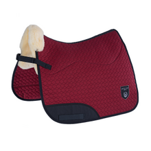 Load image into Gallery viewer, Sheepskin Saddlecloth Dressage, Red/natural