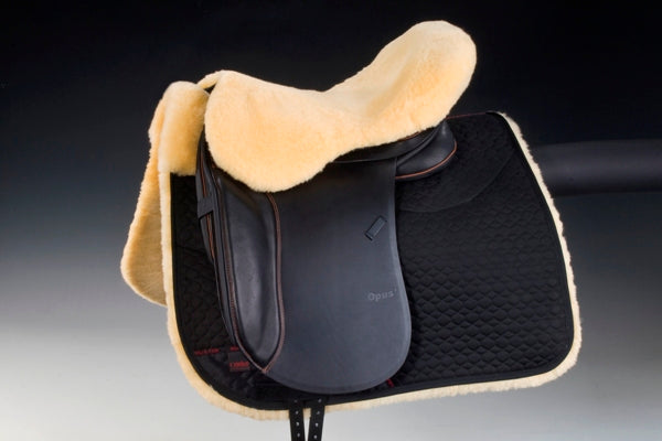 Horsedream sheepskin seat saver for English saddles - Natural