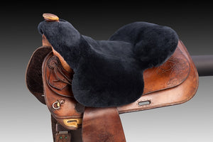 Horsedream sheepskin seat saver for Western saddles - Charcoal XL