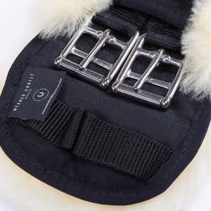 Sheepskin Dressage girth - Contoured - Black/natural