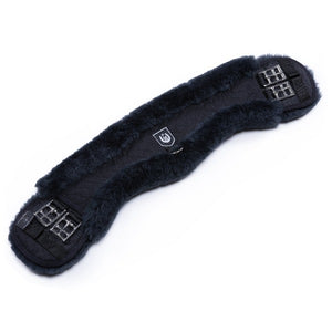 Sheepskin Dressage girth - Half moon - Black/charcoal