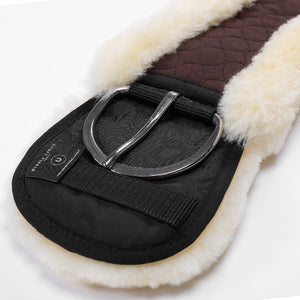 Western Sheepskin Cinch - Half Moon - Brown/natural