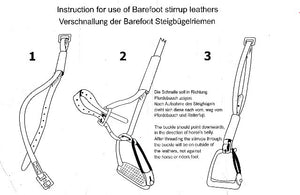 Barefoot buckle down stirrup leather explanatory diagram 